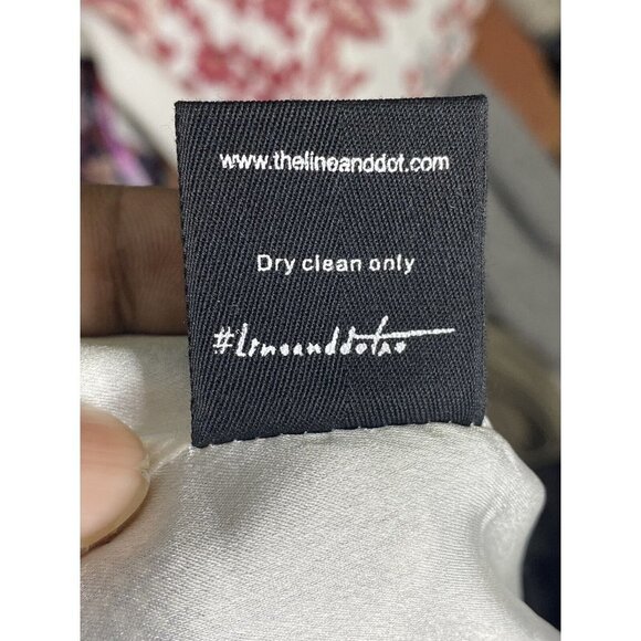 Line & Dot Women’s Black Floral Pom Pom Trim Open Back Midi Dress SZ S - Picture 9 of 10